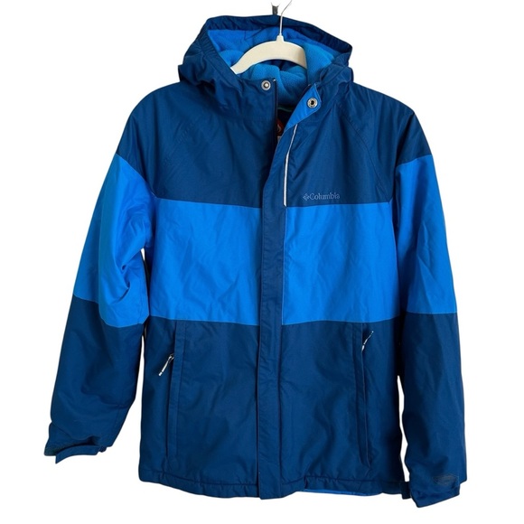 Columbia Large 14/16 Blue Alpine Action Omni Heat Hooded Jacket winter Outgrown - Picture 1 of 8